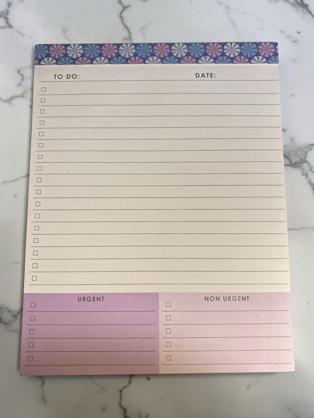 Floral Toplined To-Do Notepad - Pink & Blue